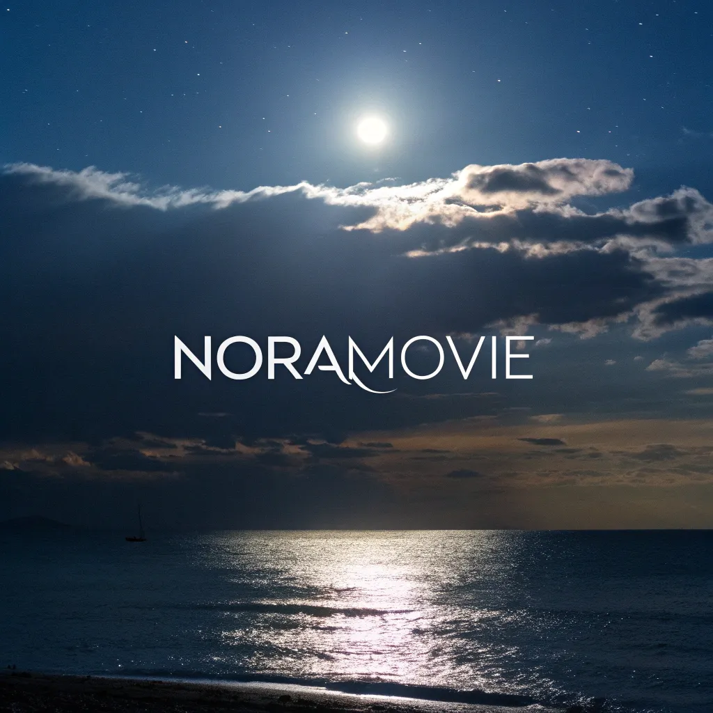 NORAMOVIE Logo with Moonlight Background